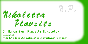 nikoletta plavsits business card